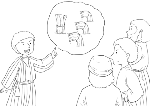 Genesis 37 5 7 Joseph'S Dreams   Dream About The Sheaves Coloring Page